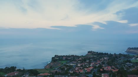 Early-morning-drone-view-above-the-Palos-Verdes-Estates,-California