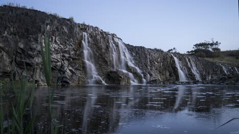 Evening-waterfall-Timelapse-at-Hopkins-Falls-Scenic-Reserve,-Cudgee-Victoria-Australia