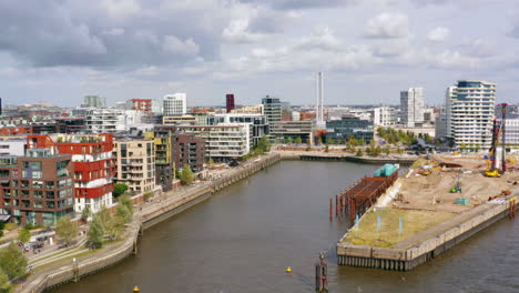 Aerial-view-of-the-Hafencity-in-Hamburg