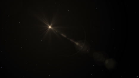 A-VFX-shot-of-deep-space-with-stars,-planets-and-lens-flare