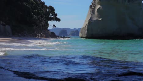 A-wonderful-view-of-the-ocean-from-Cathedral-cove-in-New-Zealand