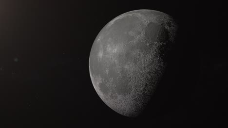 View-of-Moon-from-space,-detailed-structure,-craters-made-by-meteors-and-asteroids