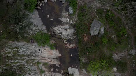 Drone-footage-over-a-river-in-Southern-France,-Pyrenees