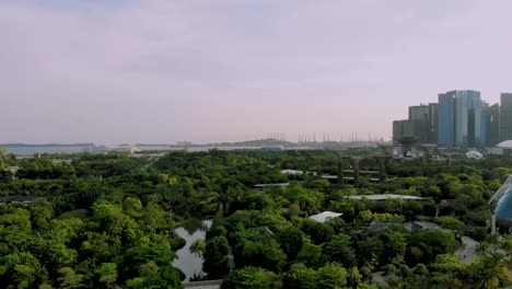 Luftaufnahmen-Der-Stadtlandschaft-Von-Singapur-Rund-Um-Den-Sand-Und-Die-Gärten-Der-Marina-Bay-An-Der-Bucht
