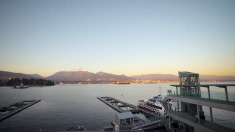 Beautiful-mountains-across-from-a-waterfront-and-harbour