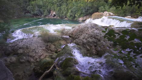 High-vantage-point-of-the-small-waterfall-in-Krka-National-Park-Dalmatia-Region-Croatia