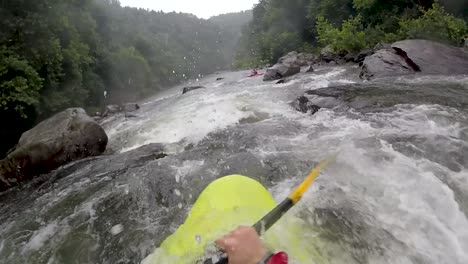 POV-of-White-Water-Kayaking-through-rocky-river