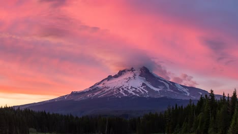 Cinemagraph-of-a-Beautiful-Landscape-View-of-Mt-Hood-during-a-dramatic-cloudy-sunset