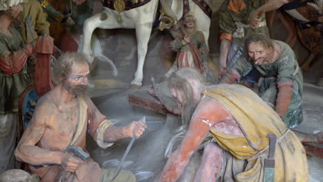 Terracotta-sculptures-of-biblical-scene-representation-from-a-chapel-of-famous-Sacred-mountain-of-Varallo,-an-Unesco-world-heritage-site