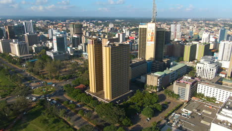 Aerial-view-of-big-city-in-Africa-with-big-buildings