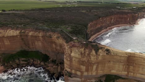 Stunning-Aerial-Footage-of-12-Apostles-along-Australian-Coast,-the-Great-Ocean-Road-Holiday