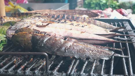 Close-Shot-of-Fresh-Fish-on-the-Grill