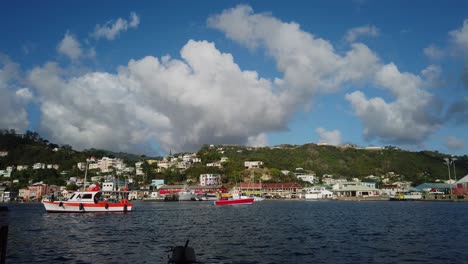 Epic-footage-of-fishing-boats-in-the-carenage-St-George,-Grenada