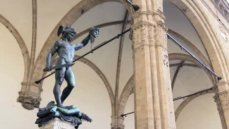 Low-Angle-View-Of-Statue-Of-Perseus-with-the-Head-of-Medusa