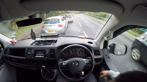 Time-lapse-of-a-man-driving-a-van-from-Willesborough-to-Westwell,-Kent,-UK