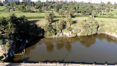 Aerial-Drone-Footage-Landscape-in-the-park-Rambla-Parque-Rodo-Montevideo-Uruguay