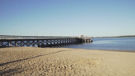 Beach-boardwalk-dock.-Punta-del-Este,-Uruguay