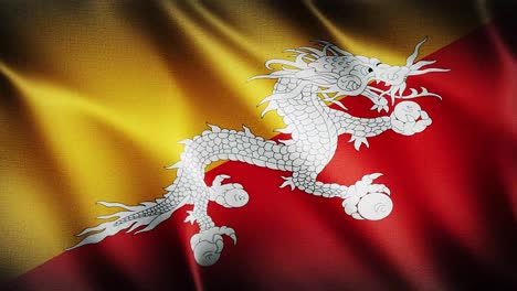 Flag-of-Bhutan-Waving-Background