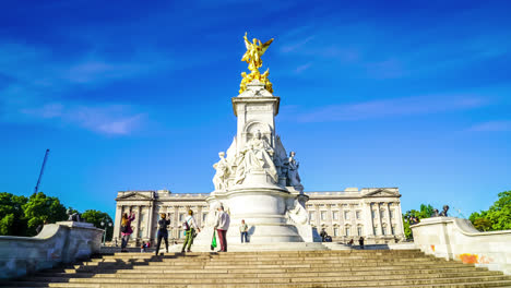 London-England,-circa-:-timelapse-Buckingham-Palace-in-London,-England