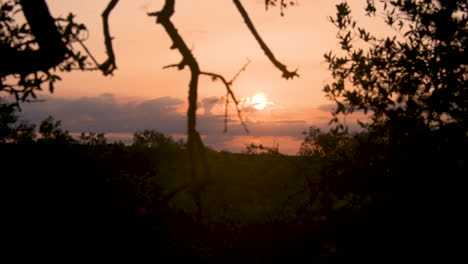 Texas-Orangefarbener-Sonnenuntergang,-Weitwinkelaufnahme