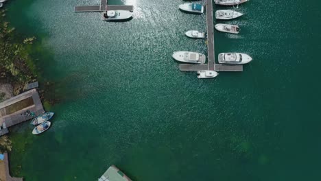 Aerial-view-of-yacht-and-boats-in-the-port-of-Sozopol