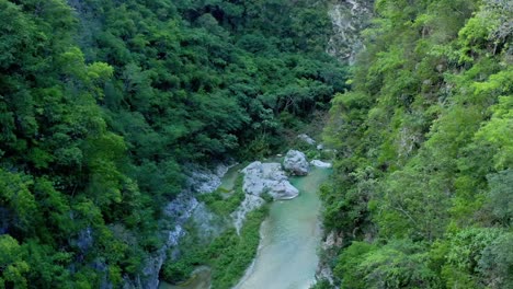 Aerial-view-deep-gorges-of-creek-at-Muchas-Aguas