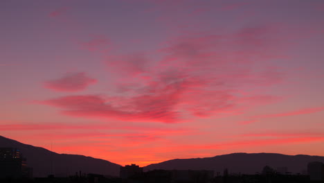 Purple-sunset-over-Sofia,-Bulgaria