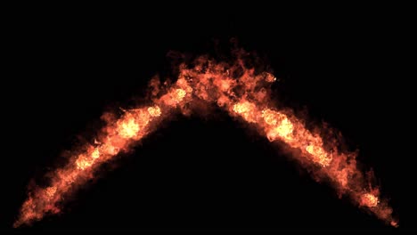 Flammenwerfer-Feuereffekt,-Der-Von-Beiden-Seiten-Des-Bildschirms-Nach-Oben-Schießt,-Auf-Schwarzem-Hintergrund,-Visuelle-Effekte,-3D-Animation