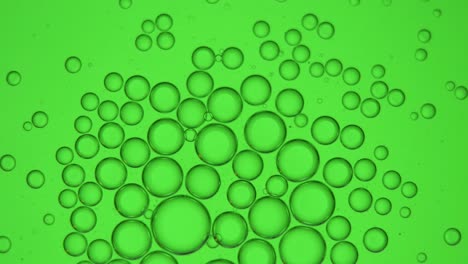 Gruppe-Kleiner-Blasen-Auf-Einem-Grünen-4K-Makro