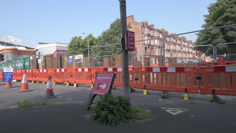 A-wide-shot-of-a-disused-Pelican-crossing-at-a-blocked-off-road