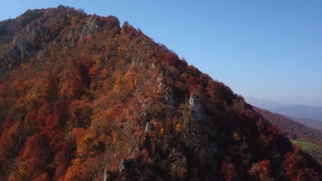 Aerial-Move-Up-Rising-Shot-in-4K-in-Iran-Mountain-Forest---Fall-Season-in-Mazandaran-Savadkuh-Arfadeh---Maple-Ironwood-Oak-Trees-in-Alborz-and-Zagros-Mountain-Range-Landscape-of-Green-Wild-Fields