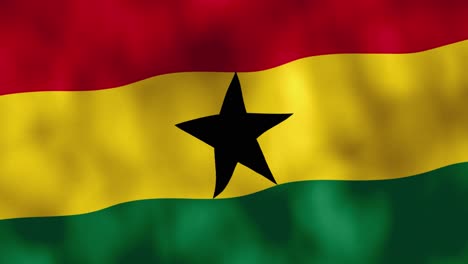 Animación-De-La-Bandera-Nacional-De-Ghana-Ondeando-En-Pantalla-Completa