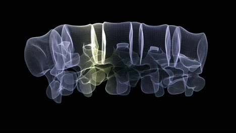 Futuristische-Holographische-Röntgentomographie,-Die-Das-Rückgrat-Des-Patienten-Scannt,-Zur-Gesundheitsbewertung,-Simulation,-Medizinische-Untersuchung-Und-Beurteilung-In-Voller-Rotationsschleife-Mit-Alphakanal-–-Medizinisches-Konzept