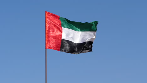 Flagge-Der-Vereinigten-Arabischen-Emirate.-Zeitlupe