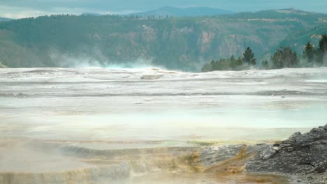 Mammoth-Hot-Springs-Yellowstone-National-Park-an-overview-of-the-steamy-upper-terraces-revealing-the-mountains-behind