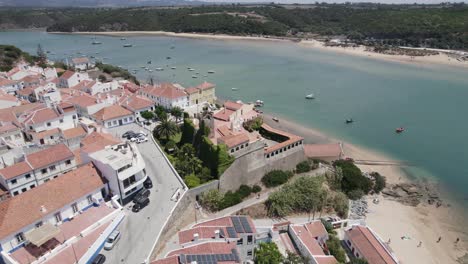 Aerial-View-Of-Forte-de-São-Clemente-At-Vila-Nova-de-Milfontes