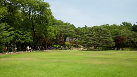 La-Vista-Del-Jardín-Nokjiwon-En-Cheong-Wa-Dae,-Casa-Azul