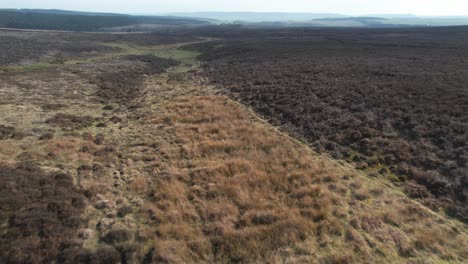Aerial-view-above-Goathland-North-Yorkshire-moors-peaceful-rural-countryside-terrain