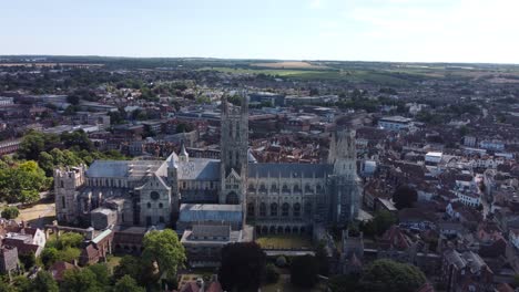 Wide-angle-shot-from-a-drone-of-the-world-famous-Canterbury-Cathedral