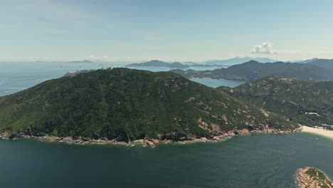 Mountain-on-Island-in-Shek-O,-Hong-Kong,-Aerial-Drone-View