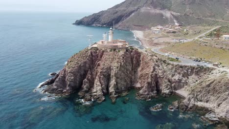 flying-around-a-lighthouse-on-a-cliff