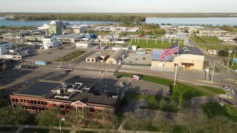 Industrial-facilities-of-BASF-Chemical-Corporation-in-Wyandotte,-aerial-drone-view