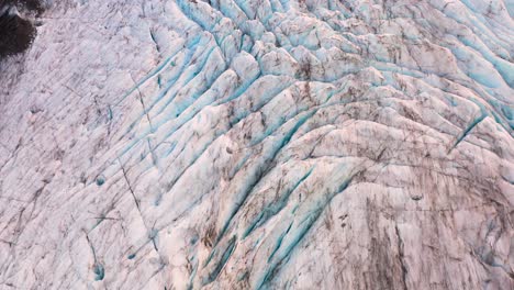 Clouse-up-of-huge-Portage-Glacier-snowcapped-frozen-iced-slopes-in-Alaska