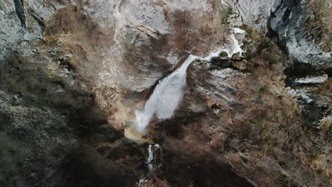 Birds-eye-view-of-the-skakavica-waterfall-in-Albania