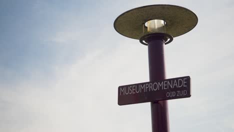 Detail-of-the-Museum-Promenade-sign-Oud-Zuid-in-Amsterdam