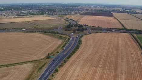 Aerial-view-of-M11-J11-Trumptington-junction-in-the-UK