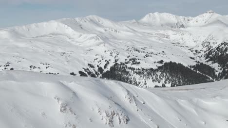 Aerial-views-of-mountain-peaks-from-Loveland-Pass,-Colorado