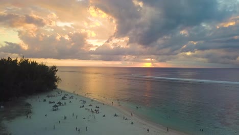 Beach-sunset-drone-still-shot-4k