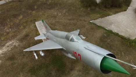 Aerial-close-shot-of-fighter-airplane