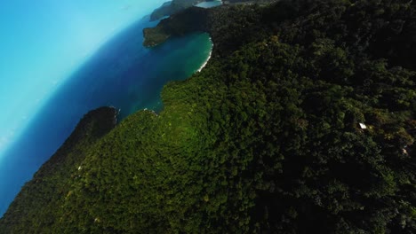 An-asteriod-earth-360-drone-shot-of-a-scenic-Caribbean-coastline
